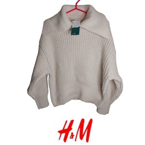 NWT H&M Ivory Cozy Chunky Knit Sweater